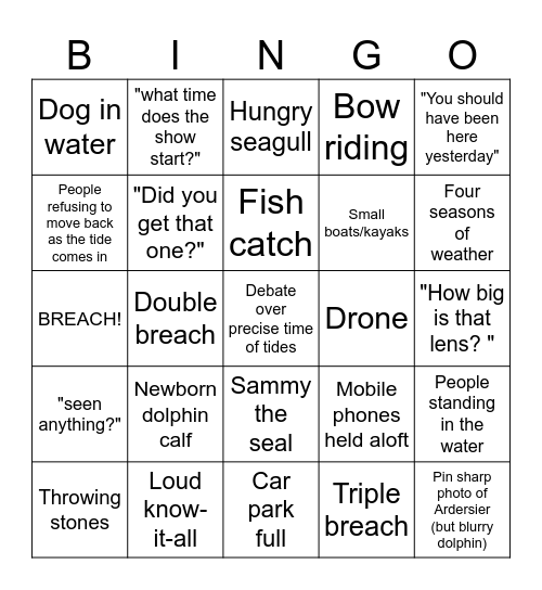 Chanonry Bingo Card