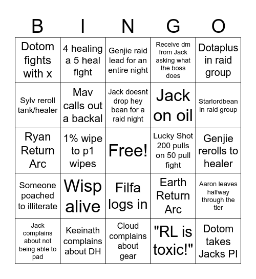 Lucky Shot Bingo V2 Bingo Card