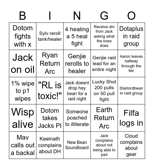 Lucky Shot Bingo V2 Bingo Card