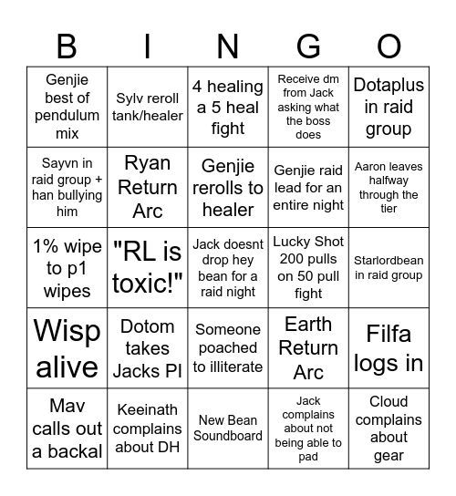 Lucky Shot Bingo V2 Bingo Card