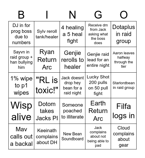 Lucky Shot Bingo V2 Bingo Card