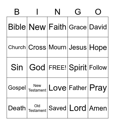 Sermon Bingo.  (To be done only during the sermon) Bingo Card