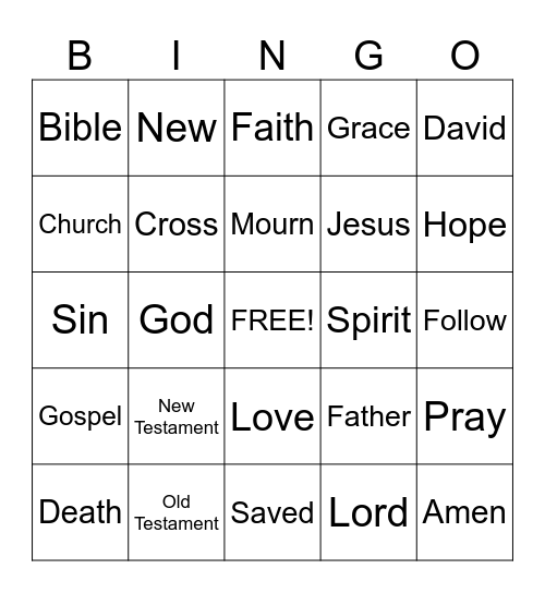 Sermon Bingo.  (To be done only during the sermon) Bingo Card