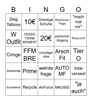 DATE BING Bingo Card