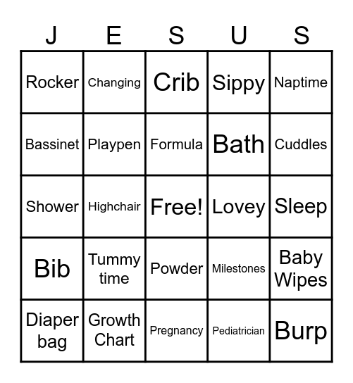 Baby Malkiyah Bingo Card