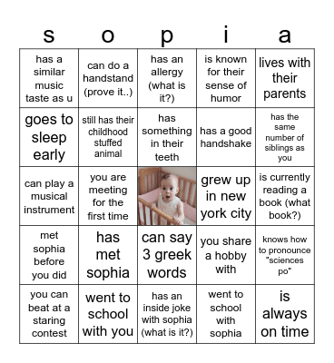 Find someone who... Bingo Card
