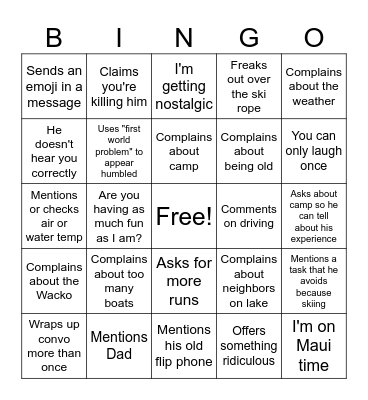 Jimmy Bingo Card