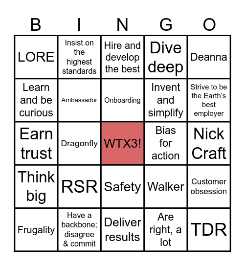 LEADERSHIP Bingo Card