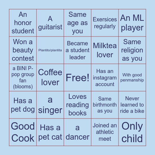 GET TO KNOW YOU BINGO Card