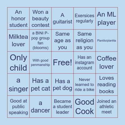 GET TO KNOW YOU BINGO Card