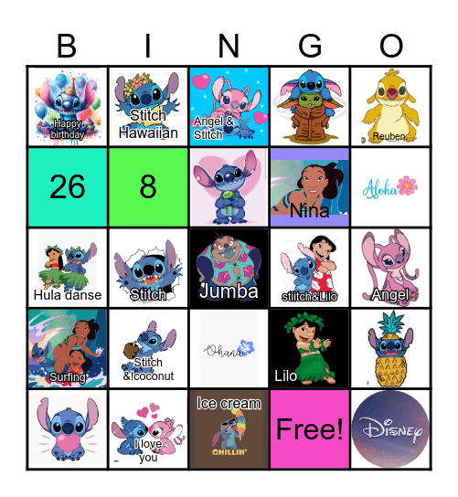 STITCH Bingo Card