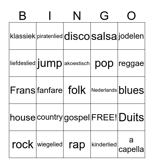 Muziekbingo - juf_hilde Bingo Card