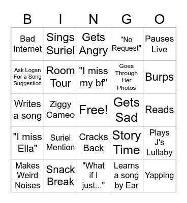 Jae's Live Bingo Card