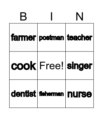 Bingo jobs Bingo Card