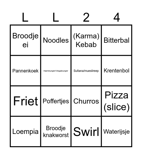 FOODBINGO Card