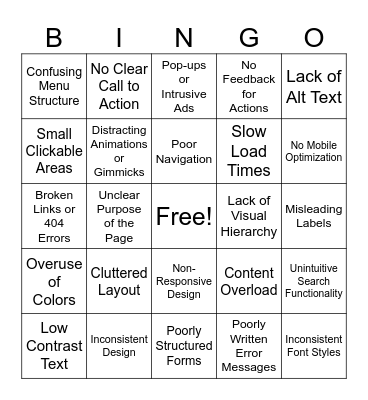 Yale School of Arts Bingo Card