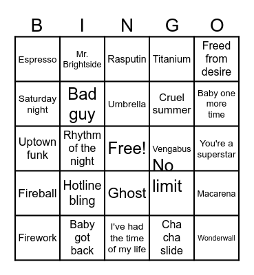 Anthony's birthday bingo Card