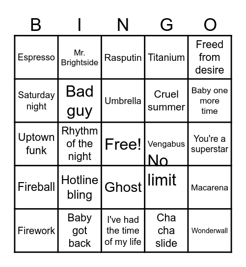 Anthony's birthday bingo Card