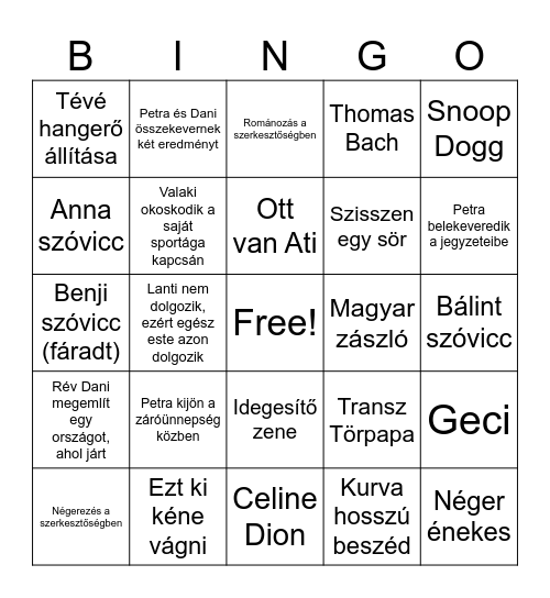 Záróünnepség Bingo Card