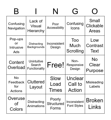 Lings Cars Bingo Card