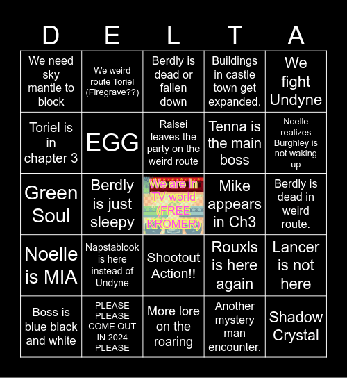 Deltarune Chapter 3 Bingo Card