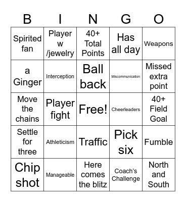 Pre Season 2024 Football bingo Card