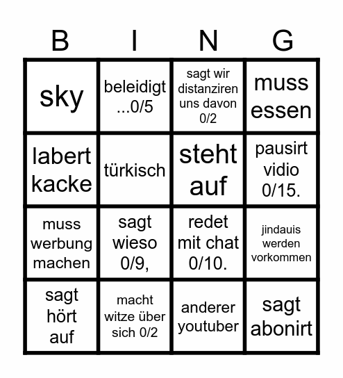 onurcan Bingo Card