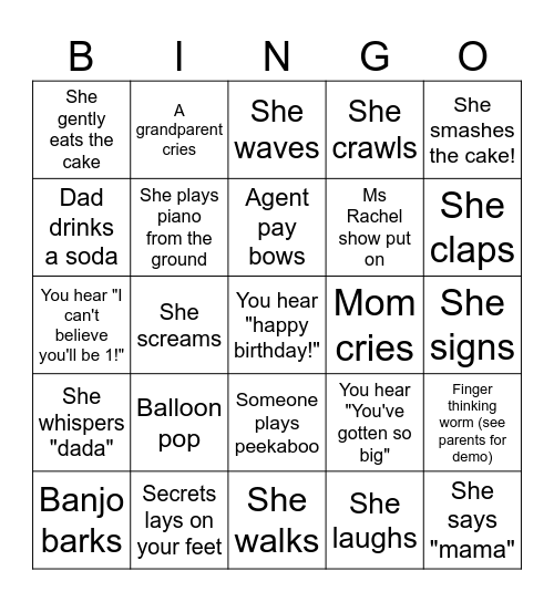 Aruna birthday bingo Card