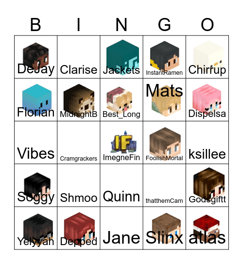 IF Staff Bingo Card