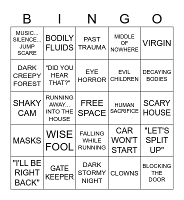 HORROR TROPE BINGO Card