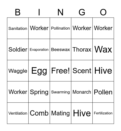B Factory Bingo Card