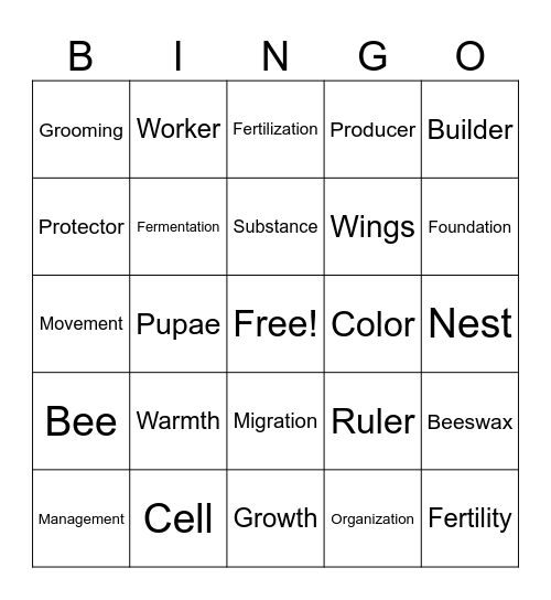 B Factory Bingo Card