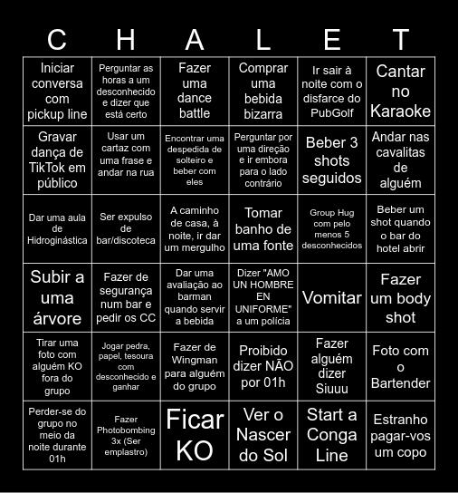 Chalet Benidorm Bingo Card