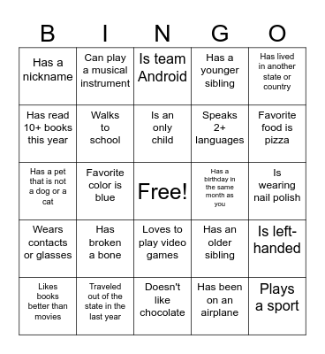 FIND SOMEONE WHO Bingo Card