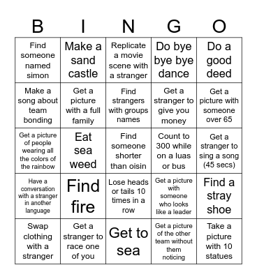 Team bonding Bingo Card