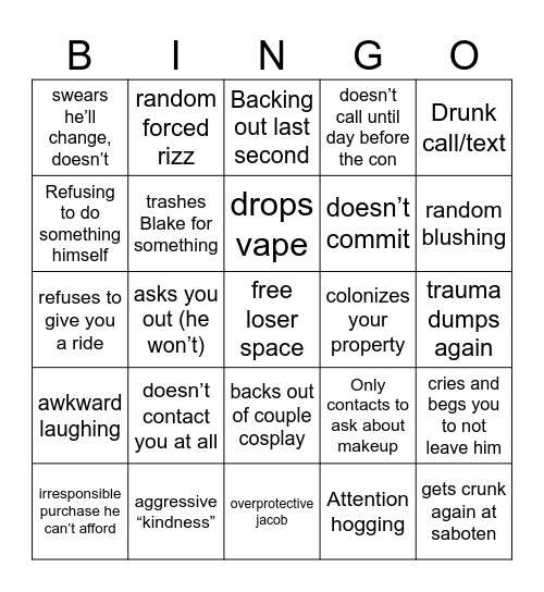 L bozo Bingo Card