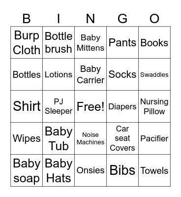 Baby Nabua Bingo Card