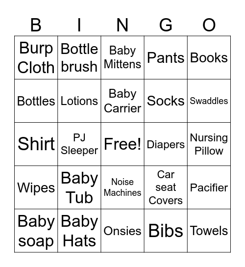 Baby Nabua Bingo Card