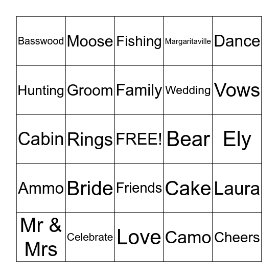 Laura & Ed Bingo Card