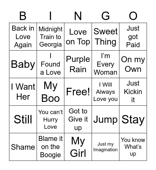 M U S I C Bingo Card