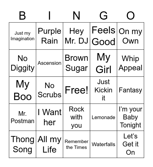 M U S I C Bingo Card