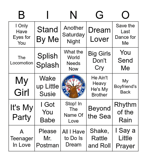 Cruisin' with the Oldies Bingo Card