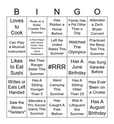 NWOSU Soccer Bingo Card