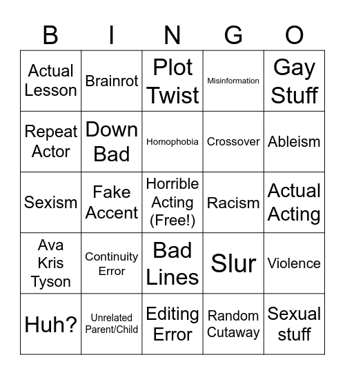 Tomorrow's Teachings Bingo Card