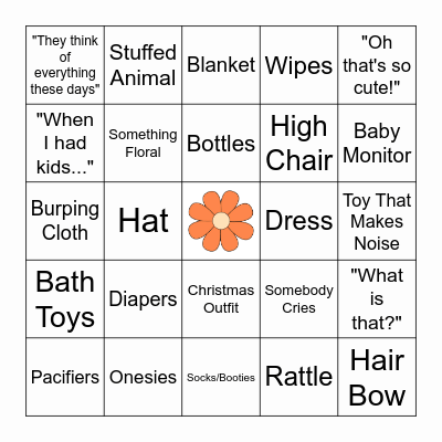 Baby Bingo Card