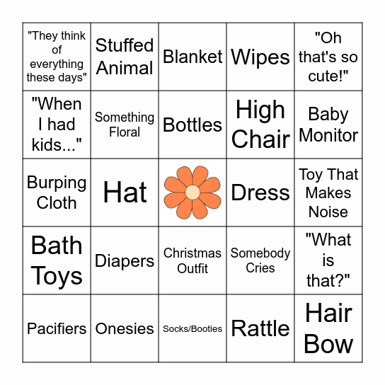 Baby Bingo Card