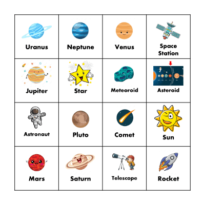 Solar System Bingo By Kruberm Bingo Card