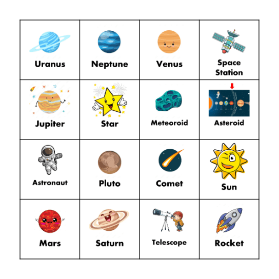 Solar System Bingo By Kruberm Bingo Card