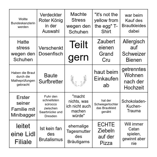 Finde den Gast Bingo Card