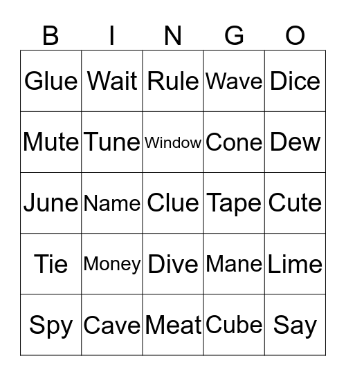 TOMMY'S COOL BINGO GAME Bingo Card